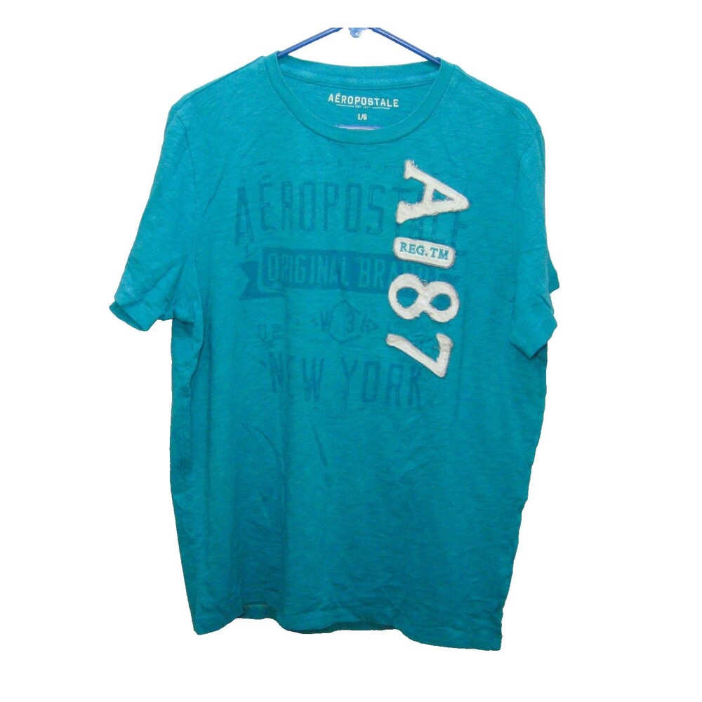 Aeropostale Vintage 90's T-Shirt Womens Large Blue Short Sleeve Graphic Top